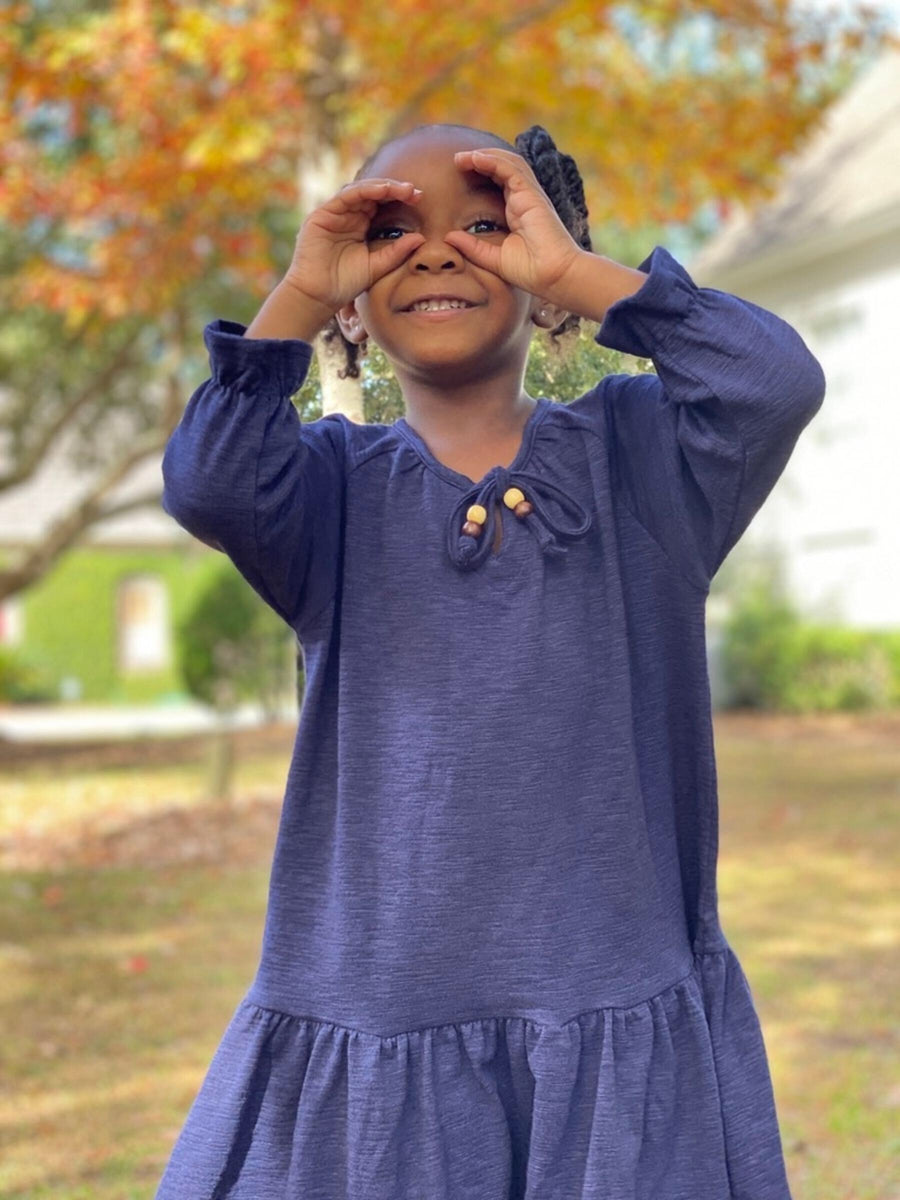 Anne Dress- Blue – Kinder Boutique MS