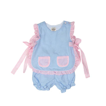 Lily Bloomer Set- Blue Check