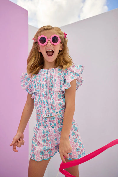 Annie Top- Marguerite Floral Pink