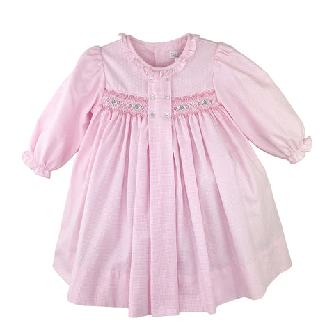 Girls Pink Smocked Dress W/ Bloomers 3348