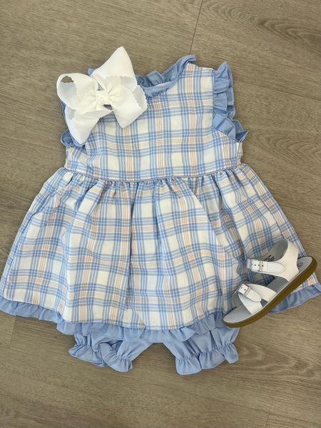 Reagan Bloomer Set Pink/Blue Plaid