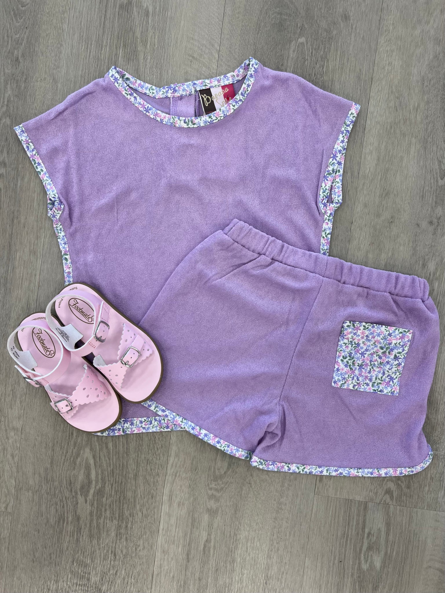 Luna Terry Short Set- Purple