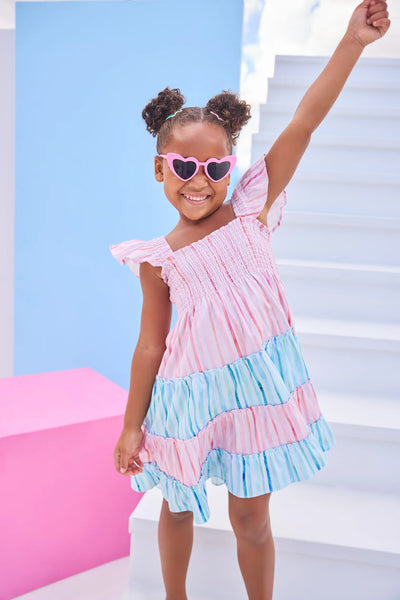 Twirl Dress- Watercolor Multi Stripe