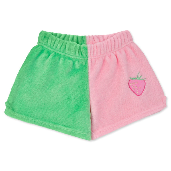 DOORBUSTER- Strawberry Color Block Plush Shorts