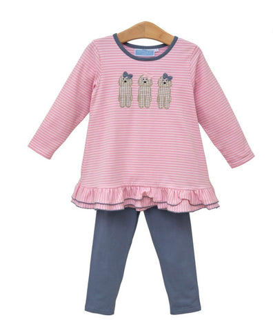 Dog Ruffle Pants Set