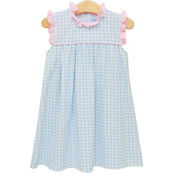Meredith Dress- Lt. Blue Gingham/Pink