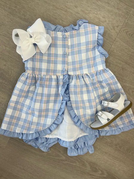 Reagan Bloomer Set Pink/Blue Plaid