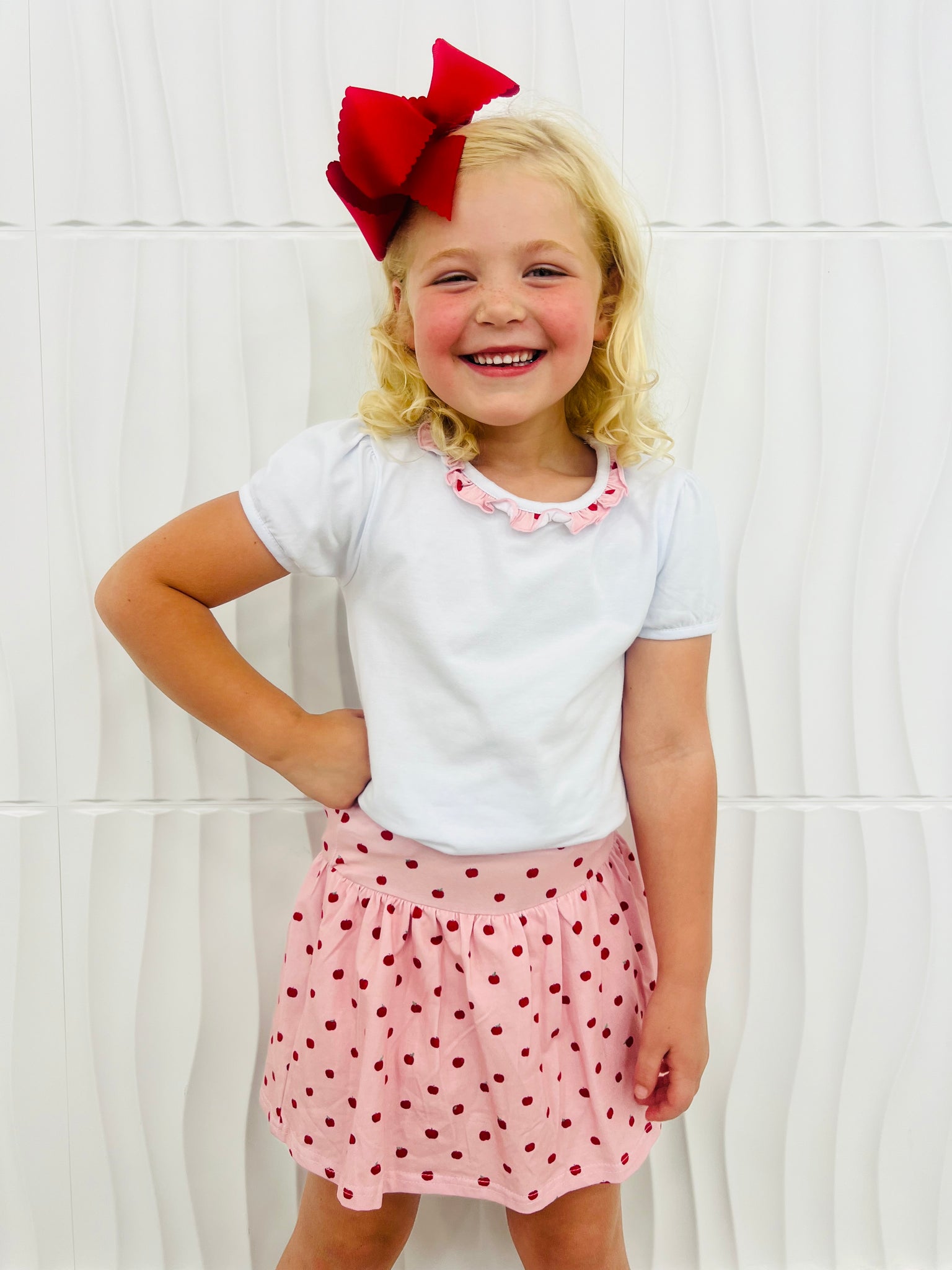 Apple Print Skort Set
