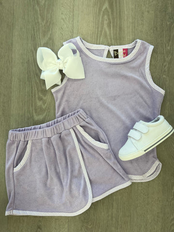 Clara Terry Skort Set- Lavender