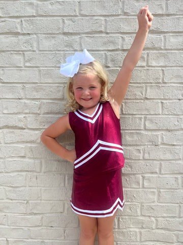 Maroon Shimmer Cheer Suit