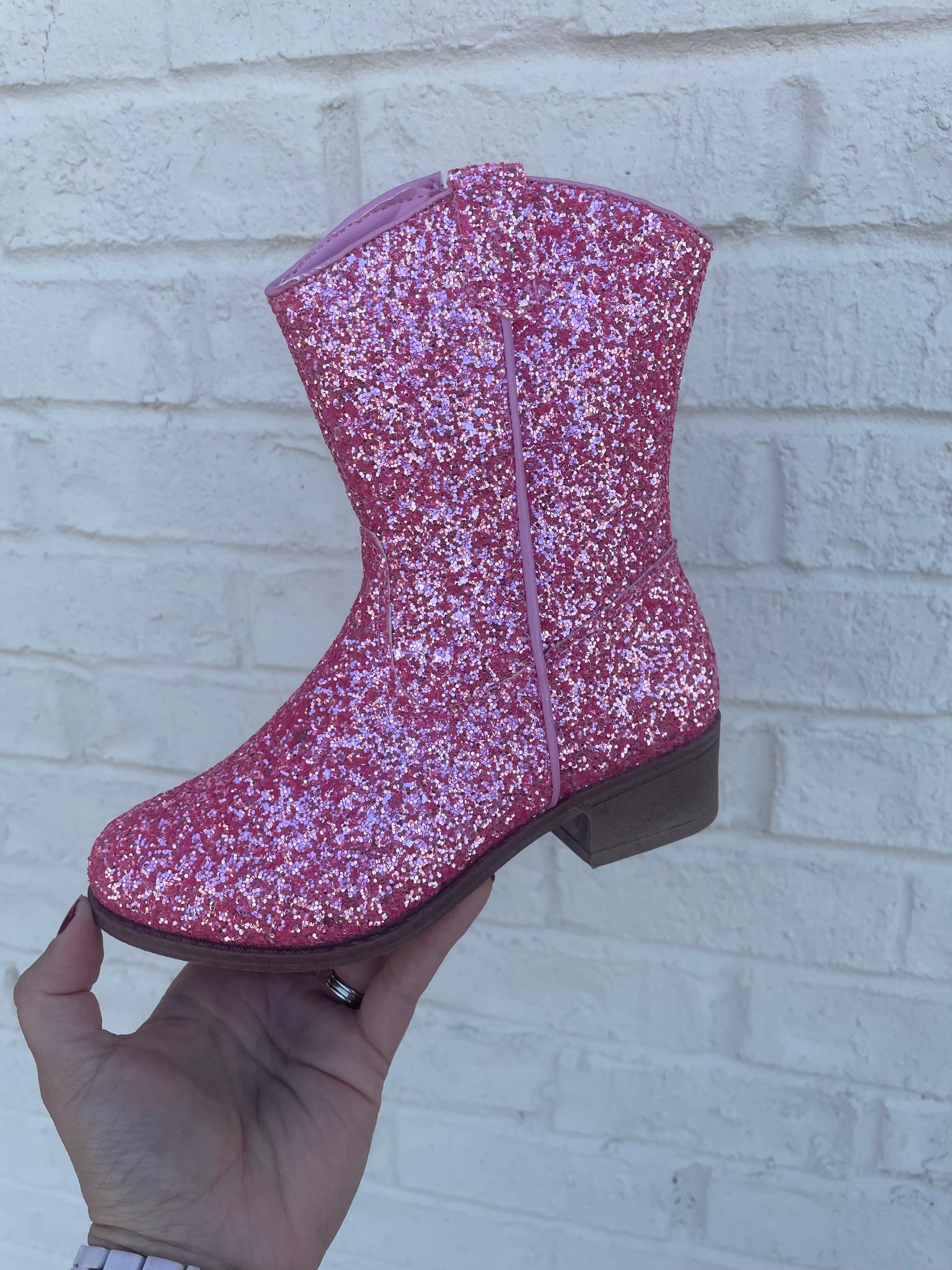 Pink Glitter Boots