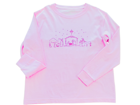 LS Pink Nativity Shirt