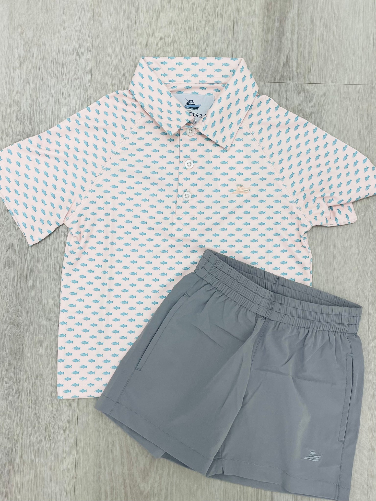 SB Boys Printed Polo- Fish