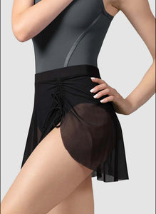 Gathered Detail Mesh Skirt Bloch