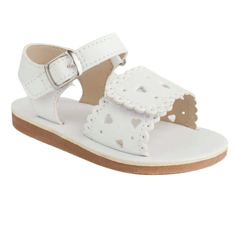 White Heart Velcro Sandal
