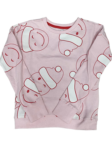 Pink Santa Emoji Sweatshirt