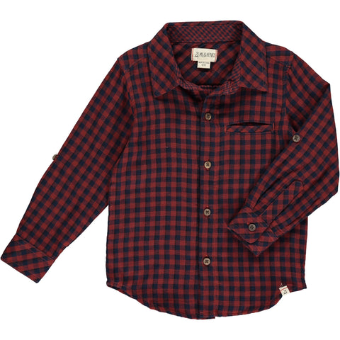 Atwood Woven Shirt- Rust/Navy Plaid