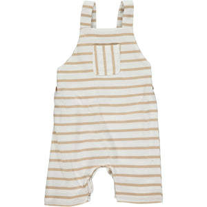 Dandy Overalls- Tan/White