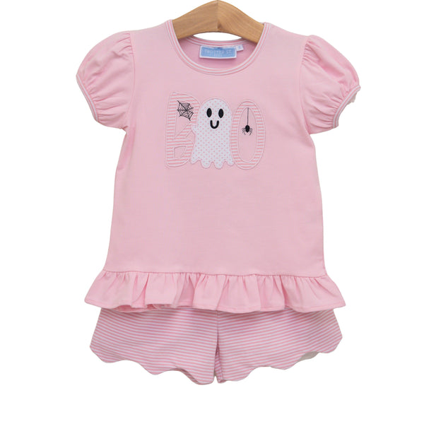 Boo Scalloped Short Set