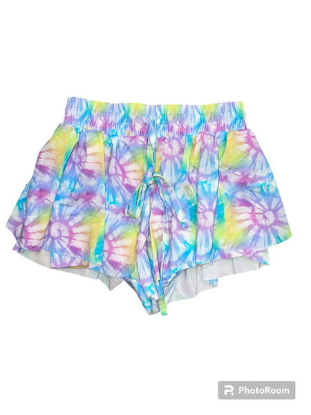 Lavender Burst Butterfly Flowy Shorts