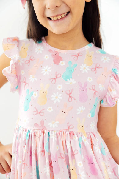 Preppy Peeps Flutter Sleeve Dress