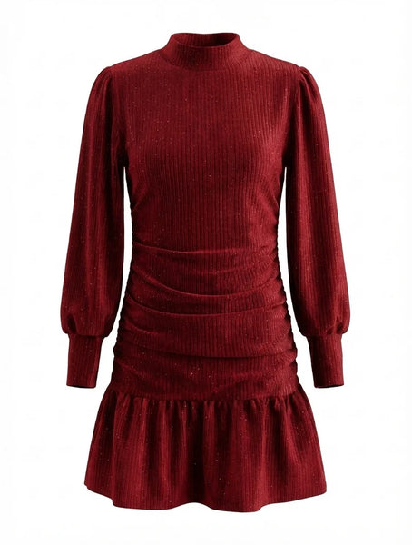 Serena Dress- Red Velour
