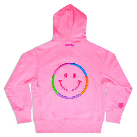 Pink Smiley Full Zip Hoodie