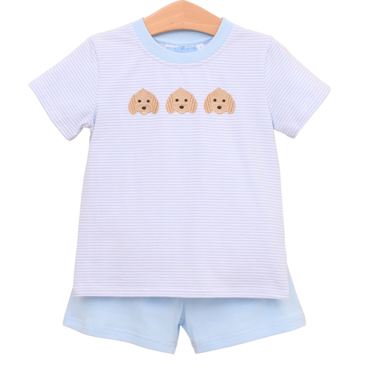 Puppy Trio Embroidery Short Set- TSK