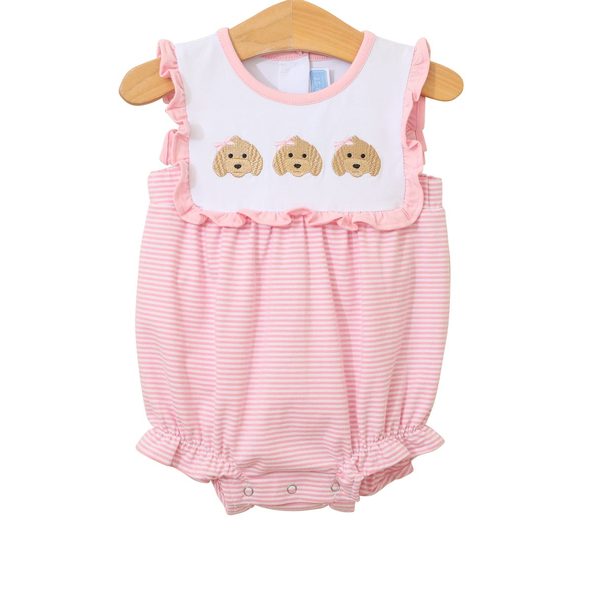Puppy Trio Embroidery Ruffle Bubble-TSK