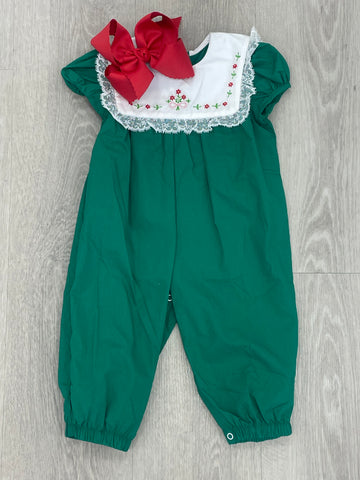 Blooms in Christmas Alice Green Romper