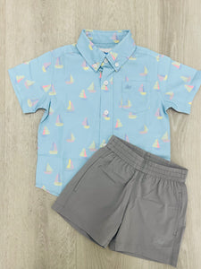 SB Perf Dress Shirt- Sailboat