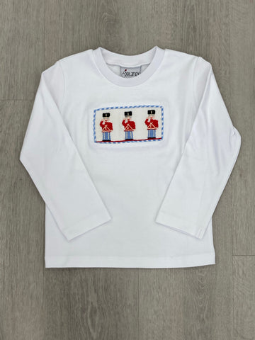 Boys White Smocked Soldiers LS Tshirt