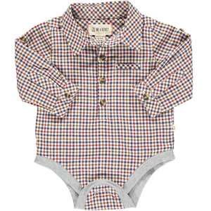 Jasper Onesie-NAVY/CREAM/WINE PLAID