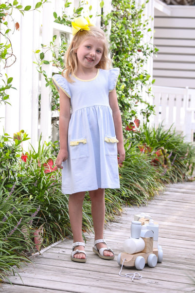 Lucy Dress- Light Blue and Yellow