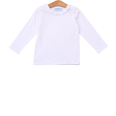 Vera Ruffle Top-White