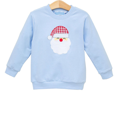 French Terry Pullover- Santa Lt. Blue