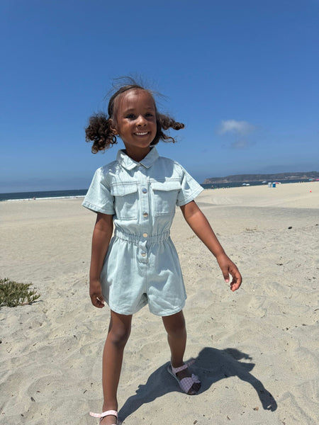Addison Romper- Lt. Denim