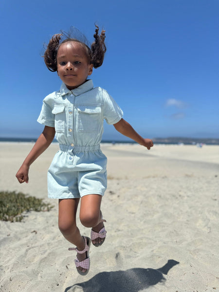 Addison Romper- Lt. Denim