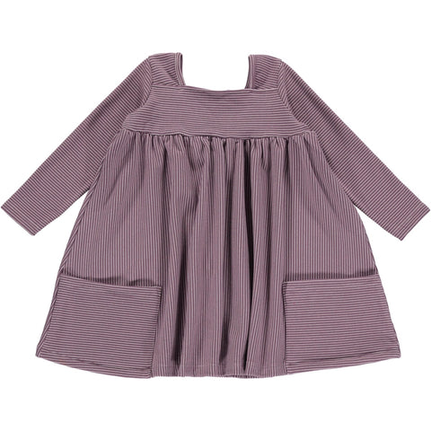 Rylie Dress- Purple and Cream