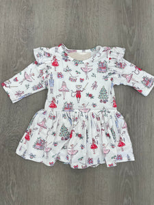 Clara’s Christmas Twirl Flutter Bodysuit