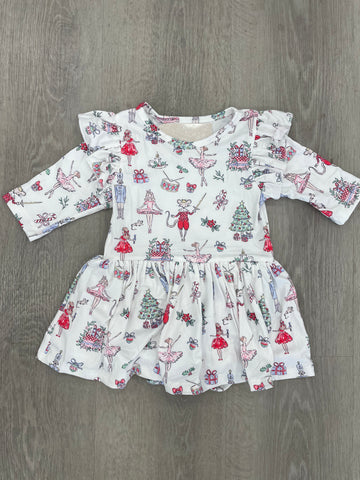 Clara’s Christmas Twirl Flutter Bodysuit