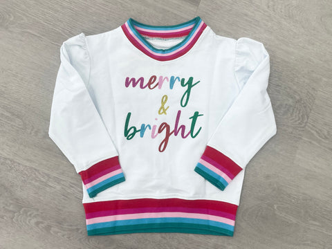 Holly White Sweatshirt- Merry and Bright