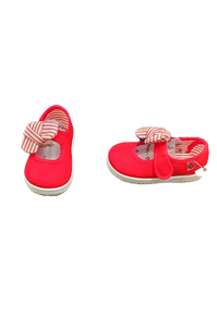 Victoria Slip On Bow Shoes (Red)