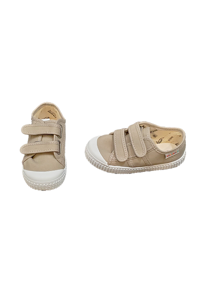 Victoria Velcro Canvas Shoes (Beige)
