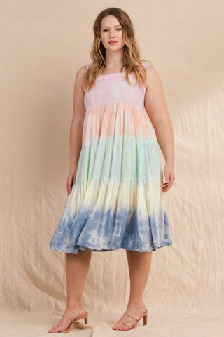 Ladies Multi Color Tie Dye Dress