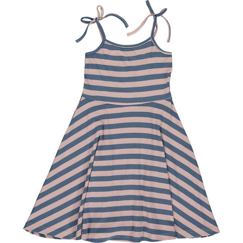 Tori Dress- Blue Rib Stripe