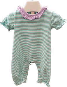Noah Knit Bubble- Mint and Green Stripe