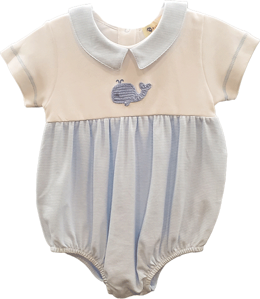 Whale Blue and White Onesie