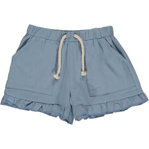 Brynlee Ruffle Shorts- Blue