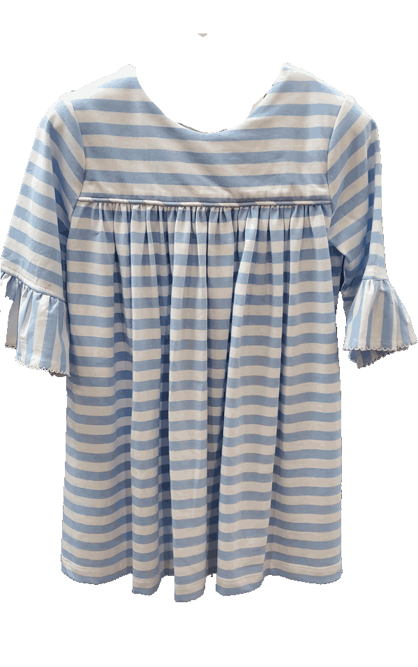 Blue and White Striped Dress